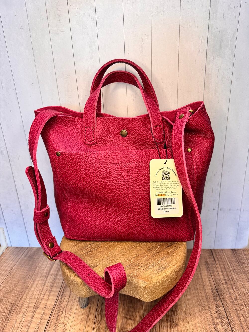 Portland Leather Mini Crossbody Bag COSMO PINK Crossbody Purse PINK Leather Bag